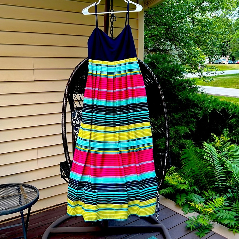 Soft, airy, striped, summer dress. Size 10.